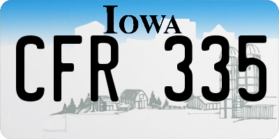 IA license plate CFR335