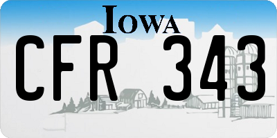 IA license plate CFR343