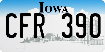 IA license plate CFR390