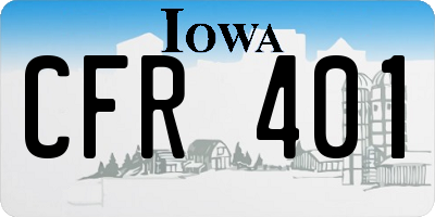 IA license plate CFR401