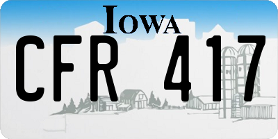 IA license plate CFR417