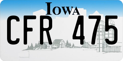 IA license plate CFR475