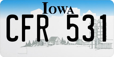 IA license plate CFR531
