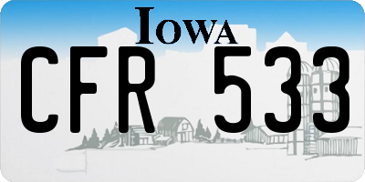 IA license plate CFR533