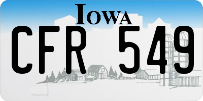 IA license plate CFR549