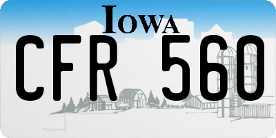 IA license plate CFR560