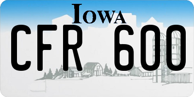 IA license plate CFR600