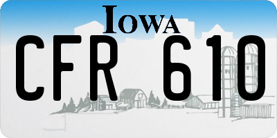 IA license plate CFR610