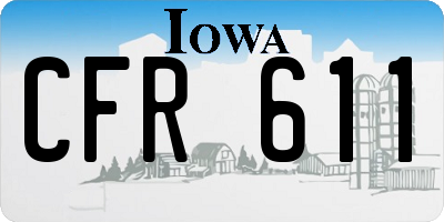 IA license plate CFR611