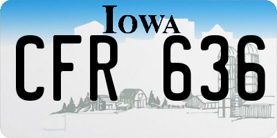 IA license plate CFR636