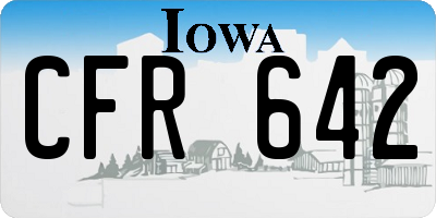 IA license plate CFR642