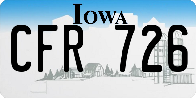 IA license plate CFR726