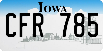 IA license plate CFR785