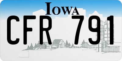 IA license plate CFR791