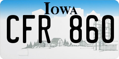 IA license plate CFR860