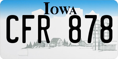 IA license plate CFR878