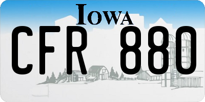 IA license plate CFR880