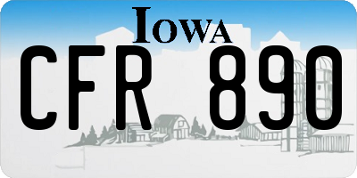 IA license plate CFR890