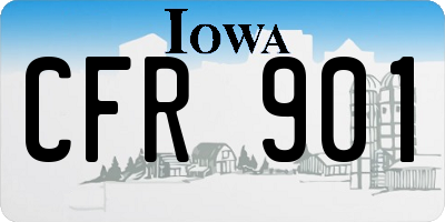 IA license plate CFR901