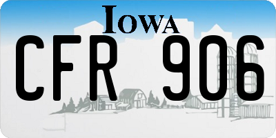 IA license plate CFR906