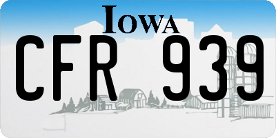 IA license plate CFR939