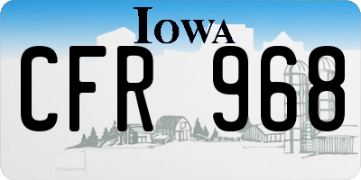 IA license plate CFR968