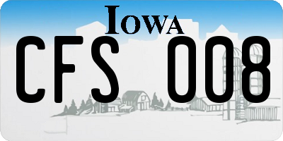 IA license plate CFS008