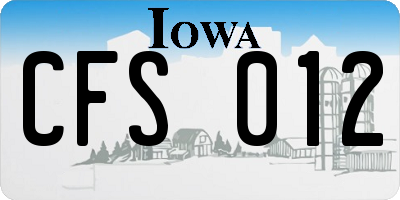 IA license plate CFS012