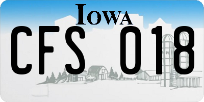 IA license plate CFS018