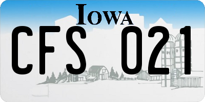 IA license plate CFS021