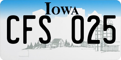 IA license plate CFS025