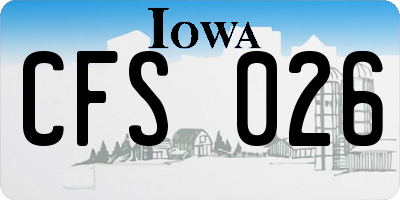 IA license plate CFS026