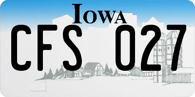 IA license plate CFS027