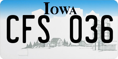 IA license plate CFS036