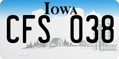 IA license plate CFS038