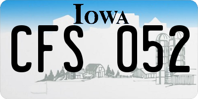 IA license plate CFS052