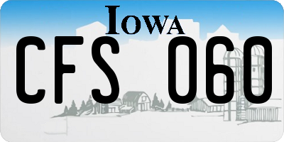 IA license plate CFS060