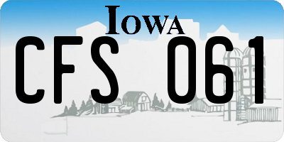 IA license plate CFS061