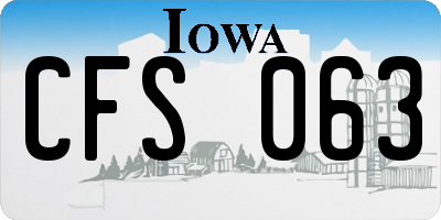 IA license plate CFS063