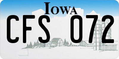 IA license plate CFS072