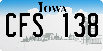 IA license plate CFS138