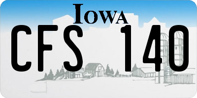 IA license plate CFS140