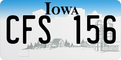 IA license plate CFS156