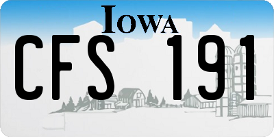 IA license plate CFS191