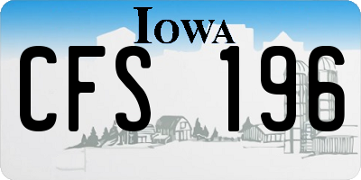 IA license plate CFS196