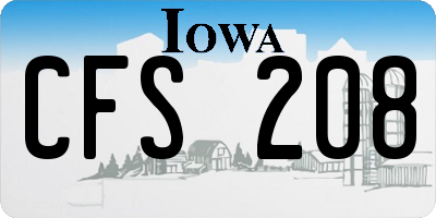 IA license plate CFS208