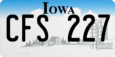 IA license plate CFS227