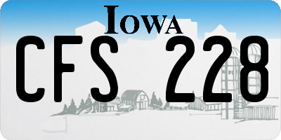 IA license plate CFS228