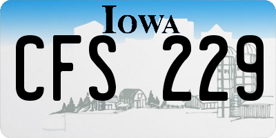 IA license plate CFS229