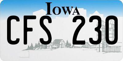 IA license plate CFS230